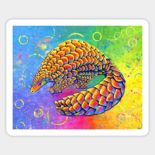 Psychedelic Rainbow Pangolin Magnet